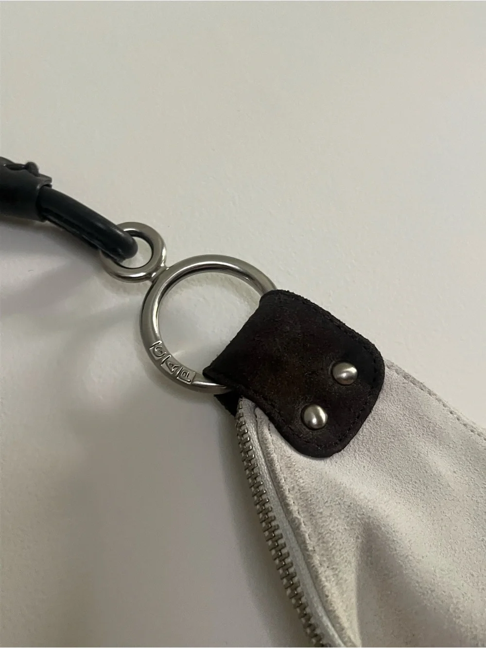 Vintage GAP Suede Hobo Bag | White/Taupe Slouch Shoulder Purse